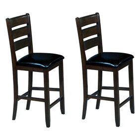 Black and Espresso Counter Height Chairs (Set of 2) B062P186543
