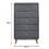 Light Grey Upholstered 5-drawer Chest B062P186552