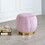 Pink Carnation and Gold Round Tufted Ottoman B062P186556