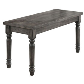 Weathered Grey Dining Bench with Turned Legs B062P189065