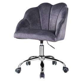 Dark Grey and Chrome Barrel Office Chair with Adjustable Lift B062P189067