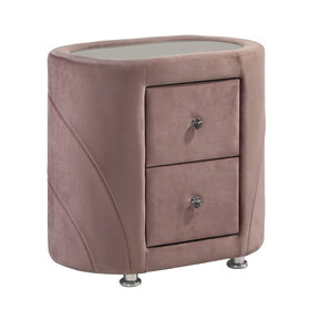 Pink Upholstered 2-drawer Nightstand B062P189075