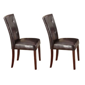 Espresso and Walnut Tufted Back Side Chairs (Set of 2) B062P189086