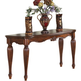 Cherry Sofa Table with Turned Fluted Legs B062P189097