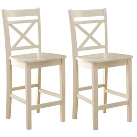 Cream Cross Back Counter Height Chairs (Set of 2) B062P189109