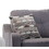 Grey Sloped Arms Loveseat with 2 Accent Pillows B062P189112