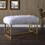 White and Gold Bench with Sled Base B062P189116