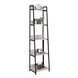 Natural and Black 5-tier Ladder Bookshelf B062P189124