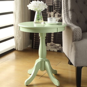 Light Green Side Table with Turned Pedestal B062P189132