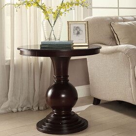 Espresso Accent Table with Pedestal Base B062P189135