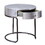 Aluminum and Black Storage End Table B062P189153