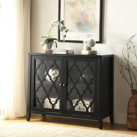 Black Console Table with Shelf Inside B062P189173