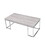 Natural Oak and Chrome Coffee Table with Metal Sled Base B062P189174