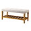 Light Grey and Oak Tufted Padded Seat Bench B062P189177