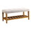 Light Grey and Oak Tufted Padded Seat Bench B062P189177