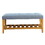 Light Blue and Oak Tufted Padded Seat Bench B062P189179