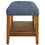 Light Blue and Oak Tufted Padded Seat Bench B062P189179