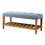 Light Blue and Oak Tufted Padded Seat Bench B062P189179