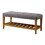 Grey and Oak Tufted Padded Seat Bench B062P189180