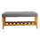 Grey and Oak Tufted Padded Seat Bench B062P189180