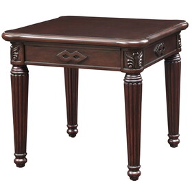 Espresso End Table with Turned Leg B062P189181