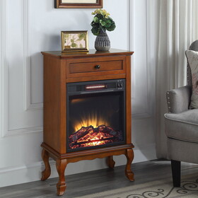 Walnut 1-Drawer Fireplace with Queen Ann Leg P-B062P189189