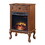 Walnut 1-Drawer Fireplace with Queen Ann Leg B062P189191