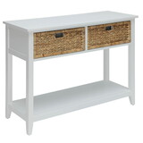 White Console Table with 2-Drawer B062P189197