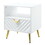 White High Gloss End Table with Shelf B062P189207