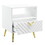 White High Gloss End Table with Shelf B062P189207