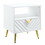 White High Gloss End Table with Shelf B062P189207