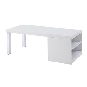 White High Gloss and Chrome Coffee Table B062P189215