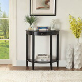 Black Console Table with Bottom Shelf B062P189228