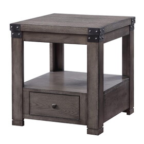 Ash Grey End Table with Square Leg B062P189247
