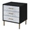 B062P189251 White+Black+Wood+Metal+3 Drawers+Bedroom+Rectangle