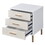 White, Champagne and Gold 3-Drawer Nightstand with Metal Leg B062P189252