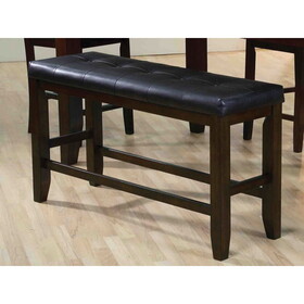 Black and Espresso Counter Height Bench B062P191070