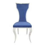 Blue and Silver Side Chairs with Metal Base (Set of 2) B062P191074