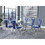 Blue and Silver Side Chairs with Metal Base (Set of 2) B062P191074