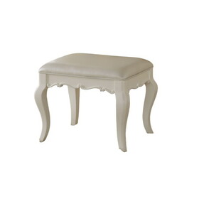 Pearl and Pearl White Padded Vanity Stool B062P208995