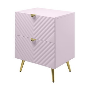 Pink High Gloss 2-Drawer Nightstand B062P209010