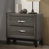 Weathered Grey 2-Drawer Nightstand B062P209015