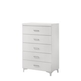 White 5-Drawer Chest with Metal Legs B062P209024