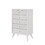 White 5-Drawer Chest with Tapered Legs B062P209025