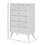 White 5-Drawer Chest with Tapered Legs B062P209025