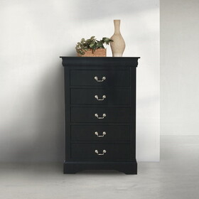 Black 5-Drawer Chest B062P209041