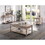 Weathered Oak 2-Drawer Sofa Table with Shelf B062P209059