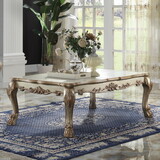 Gold Patina and Bone Coffee Table with Claw Leg B062P209070