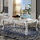 Bone White Coffee Table with Claw Leg B062P209071