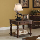 Walnut 1-Drawer End Table with Shelf B062P209076